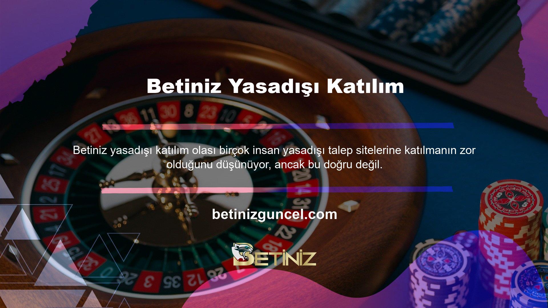 Bu nedenle, çevrimiçi bahis sitelerinde popüler bonus promosyonlarına sahip yasadışı bir bahis sitesi olan Betiniz kayıt ve üyelik süreci aşağıdaki gibi açıklanabilir: Bu siteye kaydolmak ve üye olmak için, önce çevrimiçi bahis sitesinin resmi web sitesine bağlanmalısınız
